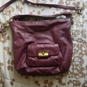 Limited edition plum hand dye Coachleather bag
